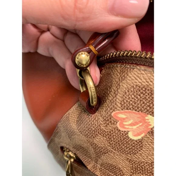 Coach Prairie Floral Signature Satchel / Tan Rust Leather Crossbody Bag NWOT - Picture 16 of 16